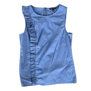 Banana Republic Blue Ruffle Sleeveless Top